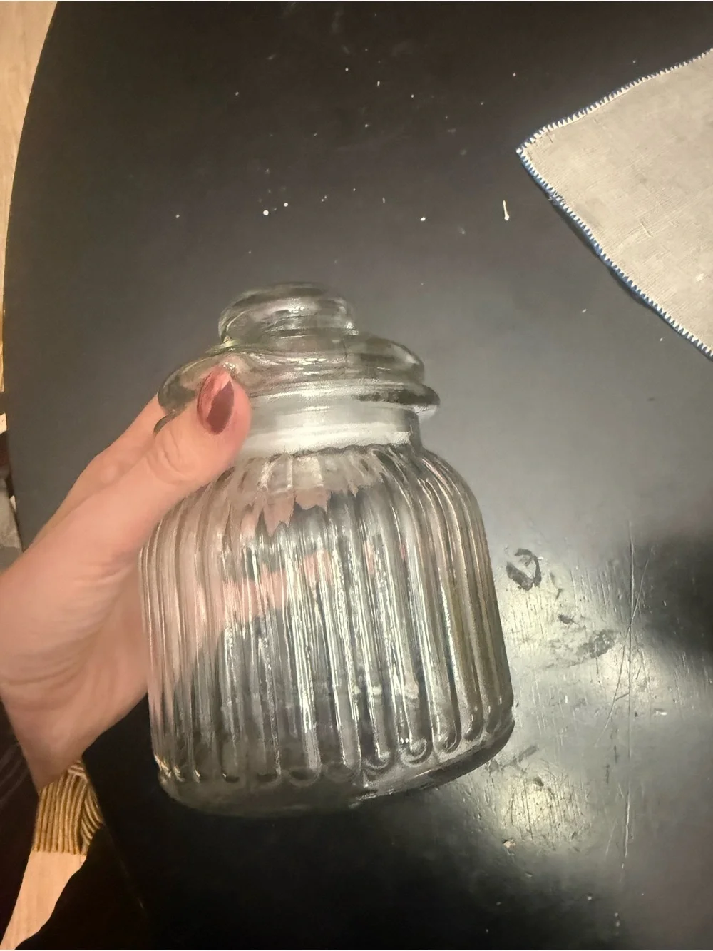 Glass sealed candy jar